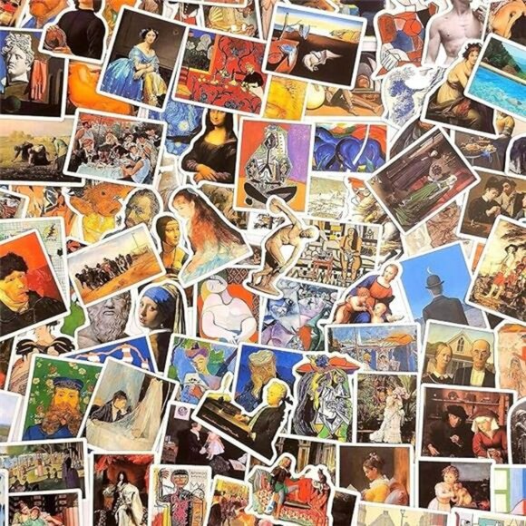 Famous Art Stickers Pack 104pcs Waterproof Aesthetic Vinyl Laptop Decals - Picture 8 of 8